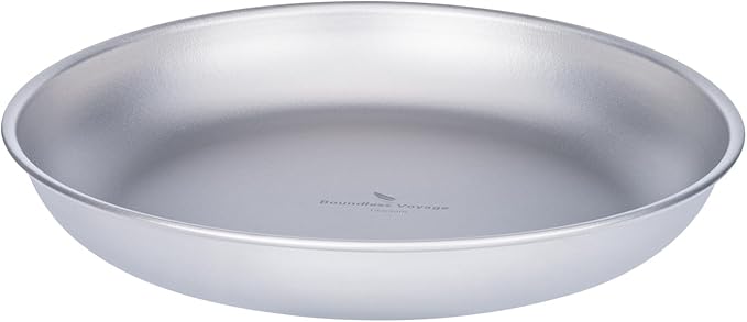Boundless Voyage Titanium Camping Plate Dishes Saucer Lightweight Round Dinnerware Set Stackable Serving Plates Pasta Plates Travel Outdoor Home Kitchen Tableware Set Ti1119T
