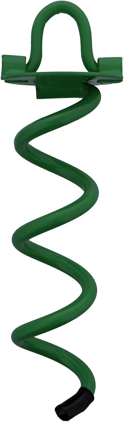 7Penn Spiral Ground Anchors - 8 Inch Green Tent Stakes Heavy Duty Ground Screw Anchor Twist Stakes, 4 Pack