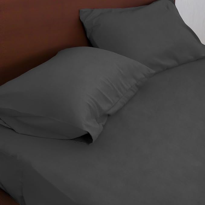 Full Sheet Set for Extra Deep Pocket Air Mattress - Full Size Sheet Sets - Sheets with Pocket on Side - Easily Fits Extra Deep 16 in to 24 in Pillow Top Air Mattress (Black)