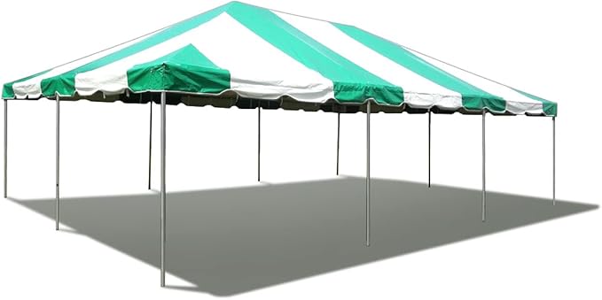 Party Tents Direct 20x30 Canopy Tent - Steel Frame - Outdoor Gazebo Pavilion Sun Shade Camping Shelter - Green Vinyl Heavy Duty Waterproof Tent Cover - Event Tents for Parties Wedding