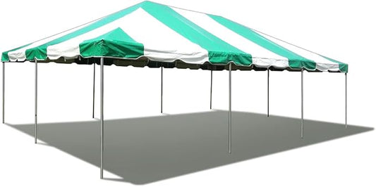 Party Tents Direct 20x30 Canopy Tent - Steel Frame - Outdoor Gazebo Pavilion Sun Shade Camping Shelter - Green Vinyl Heavy Duty Waterproof Tent Cover - Event Tents for Parties Wedding