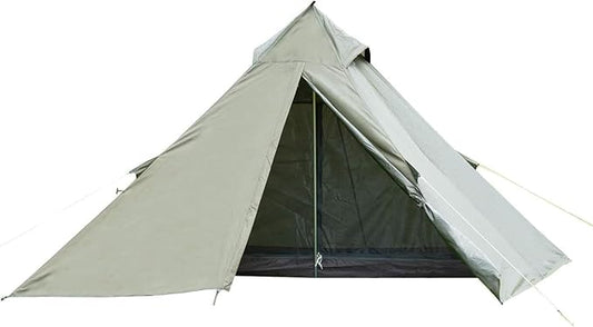Camping Teepee Tent - Ultralight Backpacking Tent for 1 Person, Waterproof With Mosquito Net Included, Solo, Green