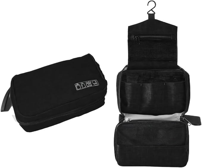 Travel toilet bag is used to store toiletries, with a large capacity storage hanging toilet bag (Black)