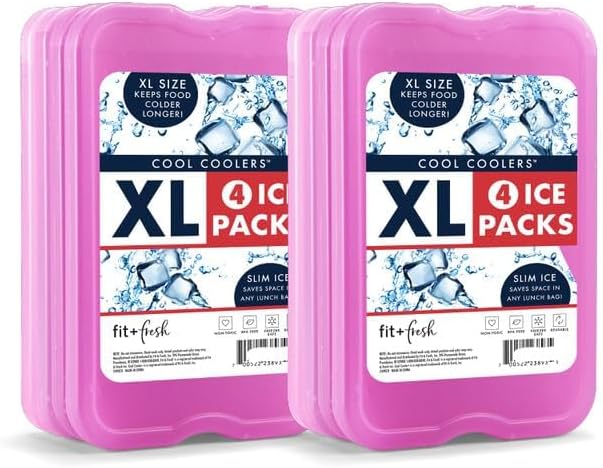 Cool Coolers by Fit + Fresh Slim Compact Reusable XL Ice Pack, Perfect for Lunch Boxes, Coolers, and Beach Bags