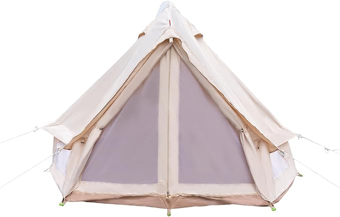 Yurt Tent,Glamping Tents Canvas Bell Tent Waterproof Camping & Glamping 4 Season Yurt 3M 2~3 Person