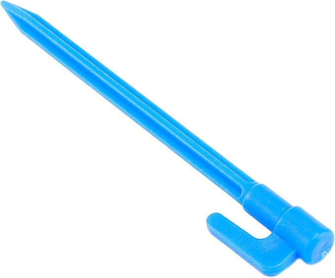 20pcs Heavy Duty Plastic Landscape Edging Stakes Plant Support Lawn Stake Durable Tent Pegs Spike Hook for Outdoor Activities Garden Camping Blue