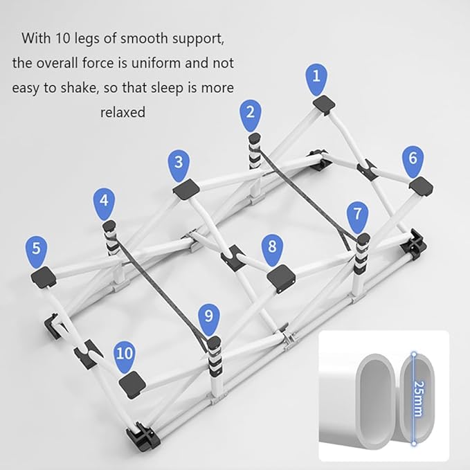 Folding Camping Cot with Mattress and Pillow, Portable No Installation Lightweight Adult Sleeping Bed for Home,Office,Camping and Travelling (Black and White)