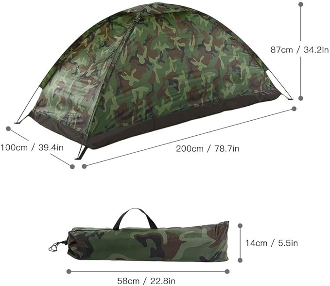 Ultralight Camping Tent, Dome Tent For 1-2 Person, Water Resistant For Outdoor Hiking, Backyard, Sleepovers(1 person)