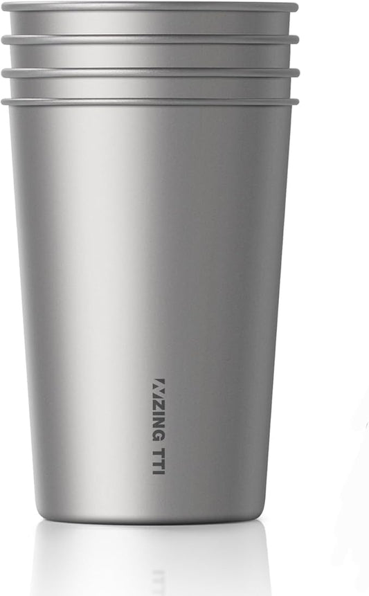 Titanium Pint Cup 300ml/10oz, Stackable Premium Metal Drinking Cups, Reusable Beer Juice Cup, Suitable for Home, Party, Camping, Outdoor, Indestructible (Small)