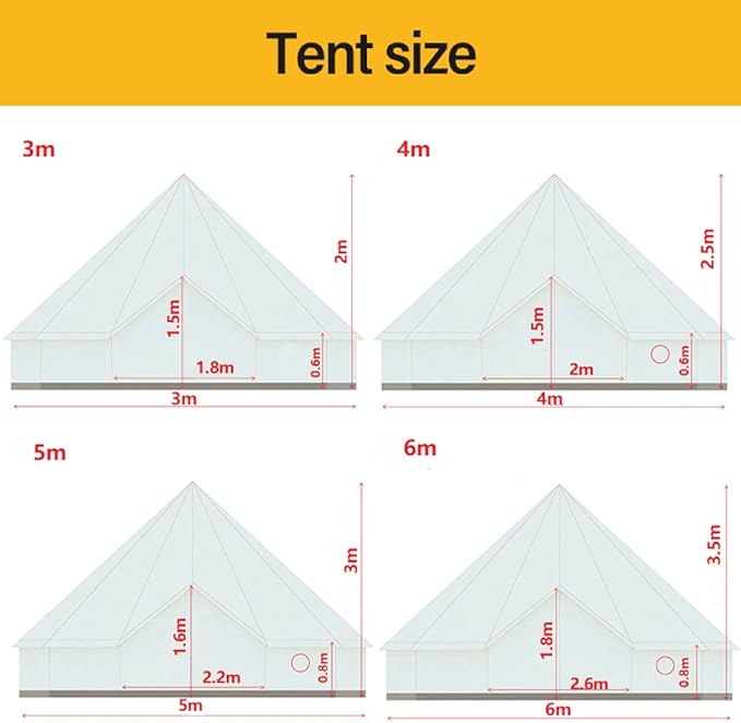 Outdoor Cotton Canvas Bell Tent 4 Seasons Tent for Family Travel Party and Hunting Camping Yurt Tent
