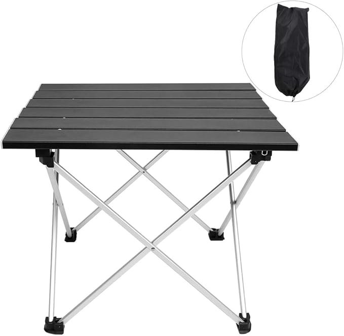 Camping Table, Folding Beach Table, Aluminium Alloy Portable Folding Table with Bag, Portable Beach Table, BBQ Camping Table Desks for Outdoor Picnic