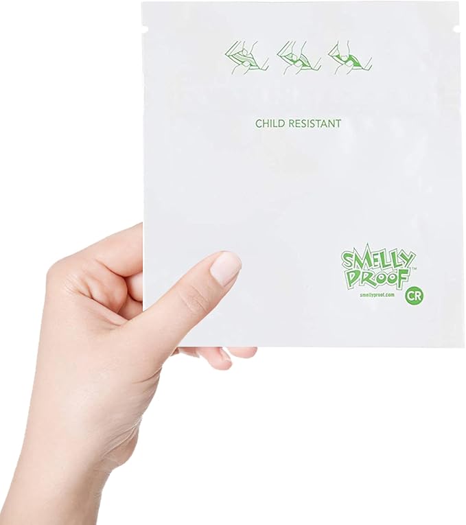 Smelly Proof 5pk 5-MIL Reusable Food Storage Bags, Child Resistant Reusable Storage Bags, ChildProof Food Storage Bags, BPA FREE, NO PEVA, Non-Silicone Bags for Food Storage, XS 4" x 3" Pocket