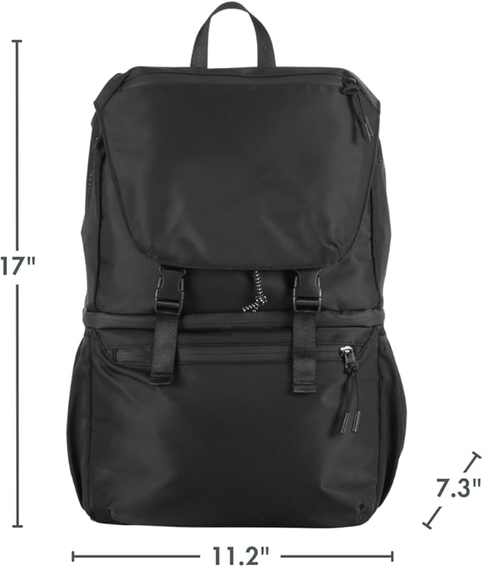 PICNIC TIME Tarana Backpack Cooler, Insulated Leakproof Backpack Made With Recycled Bottles, Portable Ice Chest For Beach, Hiking, Camping, Picnic, Lunch, Travel, Outdoor Adventures (Carbon Black)
