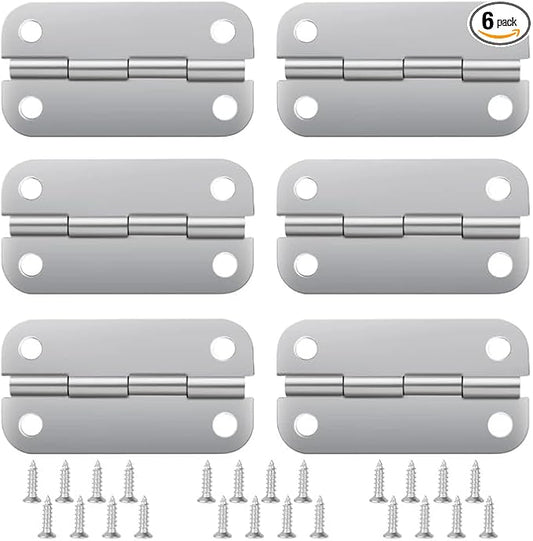 Stainless Steel Cooler Hinges Replacement Parts for Igloo Style Ice Chests - Compatible with Igloo Camping Cooler Accessories 25-165 Quart Coolers (Set of 6)