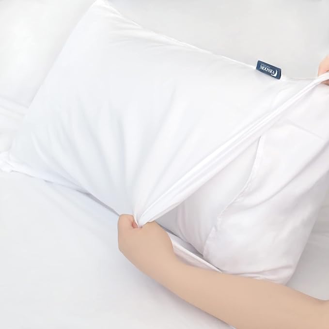 Extra Deep Pocket Air Mattress White Sheets Twin Size - 3Pcs Side Storage Pocket Fitted Sheet & Pillowcase Twin Deep Pocket Sheet Sets Easily Fits for Kids 16in to 24in Pillow Top Air Bed