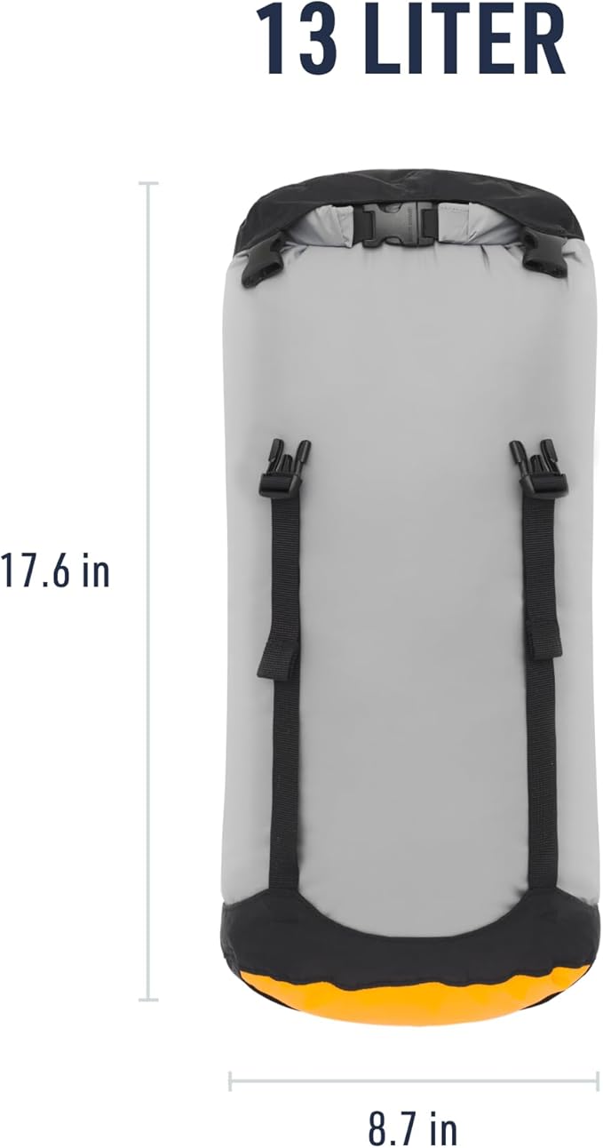 Sea to Summit eVac Compression Dry Bag, Waterproof Compression Sack, 13 Liter, High Rise Grey