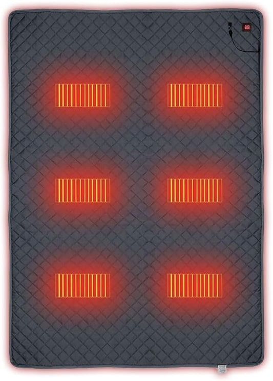 Portable Large Size Electric Heating Pad Heated Sleeping Pad Outdoor Camping Sleeping Bag Pad USB/Type-C Powered 3 Heating Levels Heating Pad for Cold Weather Camping Backpacking or Hiking 59 x 71in