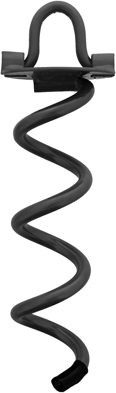 7Penn Spiral Ground Anchors - 8 Inch Black Tent Stakes Heavy Duty Ground Screw Anchor Twist Stakes, 4 Pack