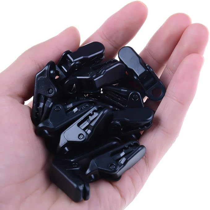 40pcs Small Clamp Tarp Sun Canopy Clamp Set Tarp Clamp Black Trap Clamp Pliers Pliers Claw Clasp Camping Clamp Tent Tight For Outdoor Use