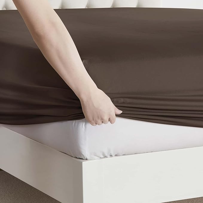 Clara Clark Twin XL Sheets, 5 Piece Set - Hotel Luxury Bed Sheets, Super Soft Bedding Set, Twin XL Size, Chocolate Brown
