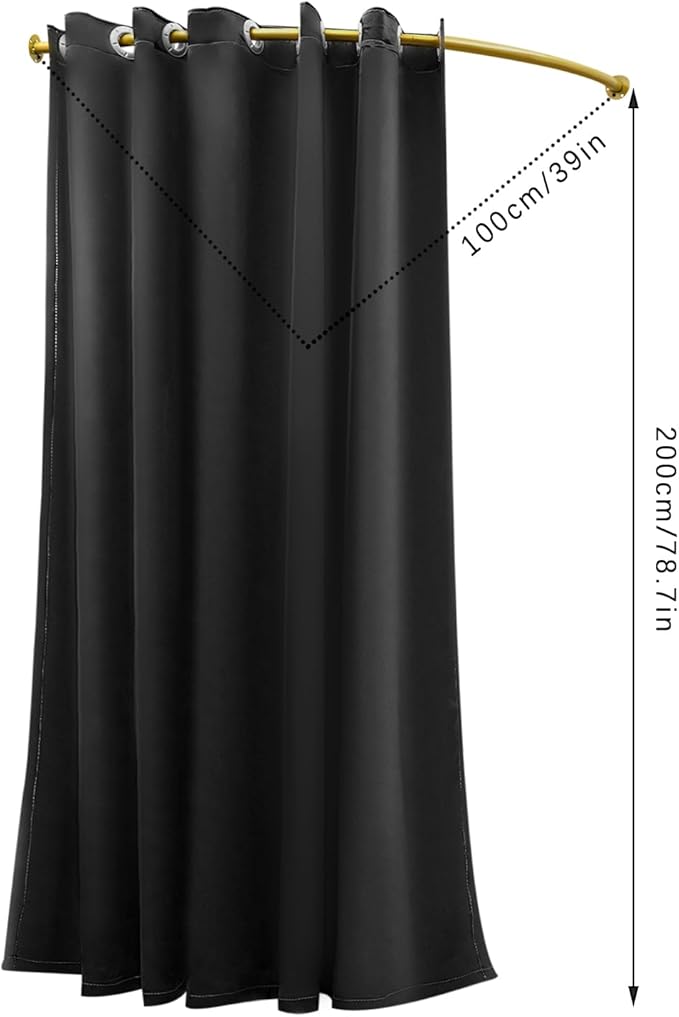 Clothing Store Fitting Room, Clothing Store Dressing Room, U-Dressing Room Privacy Protection Changing Room Divider, Dressing Room Fitting Room for Boutique, Curtain Room Divider (C-shaped-Black)