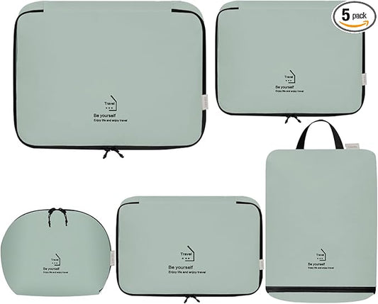 Packing Cubes for Travel, Various Sizes Luggage Organizer Bags with Double Zipper, Durable Space Saver Bags Travel Essentials (5 Set, Grey)