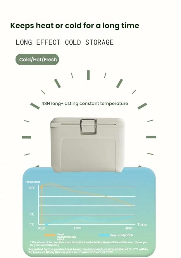 48 Quart Camping Cooler，Portable Cooling Box，Suitable for BBQ, Camping, picnics, and Other Outdoor Activities