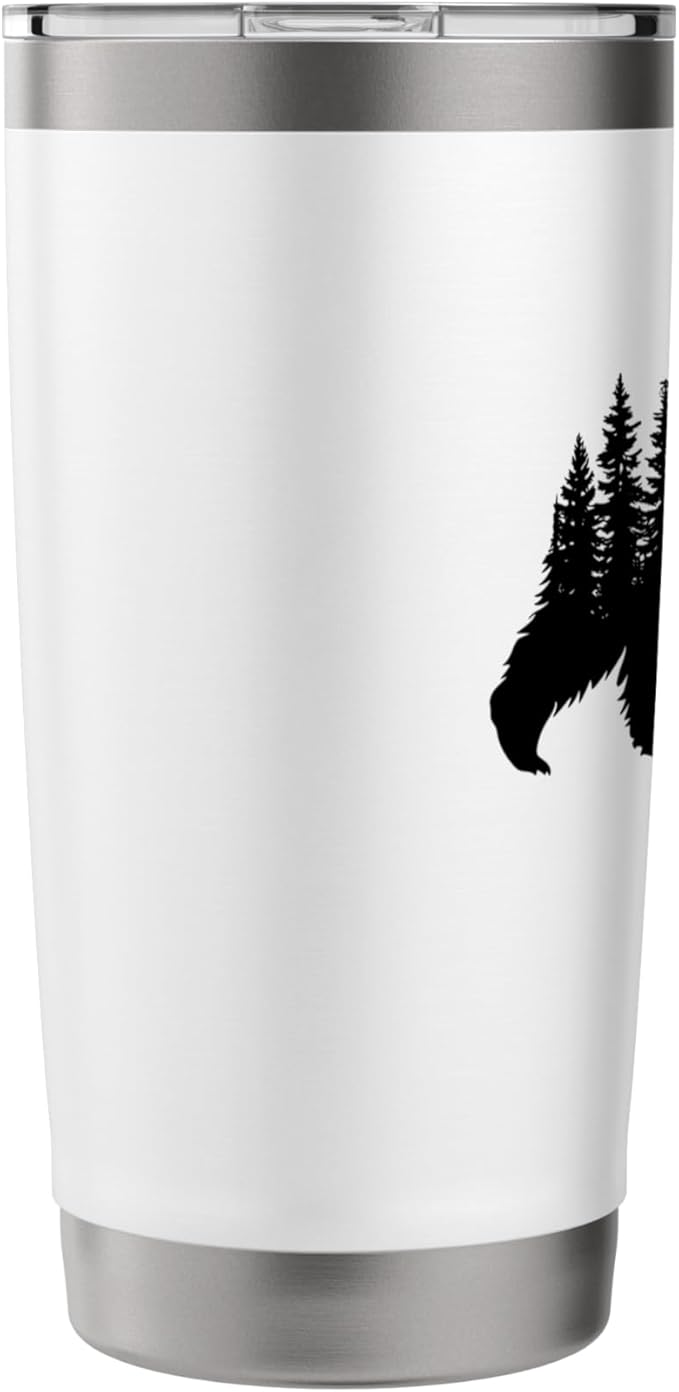 Forest Trees Wildlife Animal Retro Outdoor Nature bear Lover Stainless Steel Insulated Tumbler