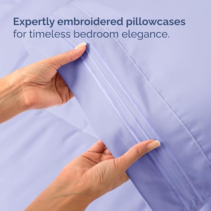 Full XL Bed Sheet - 4 Piece Full XL Bed Sheets Set - Soft, Breathable & Cooling - Hotel Luxury Bedding for Women, Men, Kids, Teens, Boys & Girls - Deep Pockets, Comfy, Fade & Wrinkle Free - Lavender