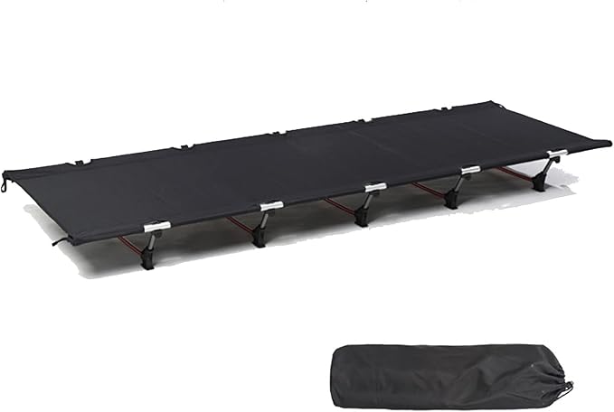 OSWIN Ultralight Camping cot, Portable Camping Cots for Adults, Folding Backpacking cot, Suitable for Outdoor Travel, Hiking,Mountaineering, Light Backpacking (Black)