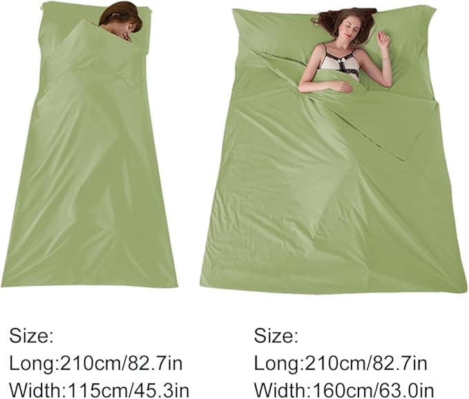 Sleeping Bag Liner Travel Sheets for Hotel Camping Sheets Travel Bed Sheets for Hotel Lightweight Single &Double Compact Sleeping Bag Sack Breathable Travel Sleeping Bag for Hotels Adult Compact Sacks