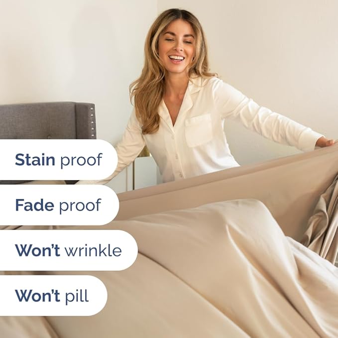 Full XL Bed Sheet - 4 Piece Full XL Bed Sheets Set - Soft, Breathable & Cooling - Hotel Luxury Bedding for Women, Men, Kids, Teens, Boys & Girls - Deep Pockets, Comfy, Fade and Wrinkle Free - Cream