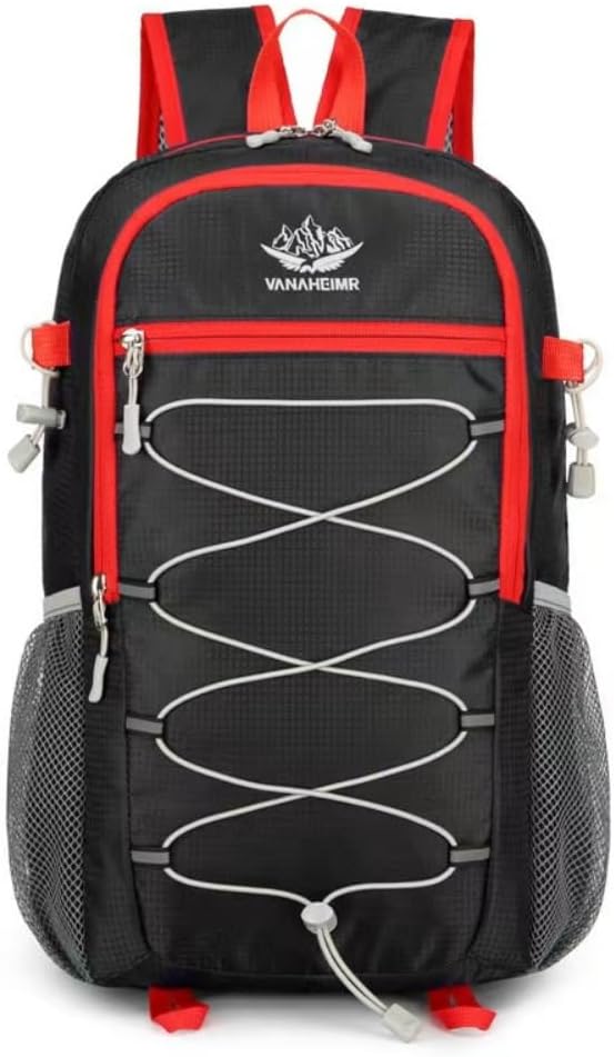 Foldable Lightweight Hiking Backpack Camping Cycling Travel Shopping Fitness Sports Backpack With Man And Women (Black)