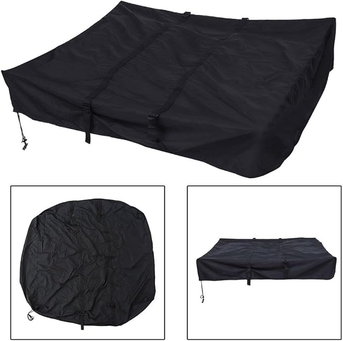 Roof Top Tent Cover RV Travel Trailer Cover 420D Oxford Cloth Cover Protection Storage Bag Roof Top Tents Camper Cover for Car Camping Black 143X120x28cm