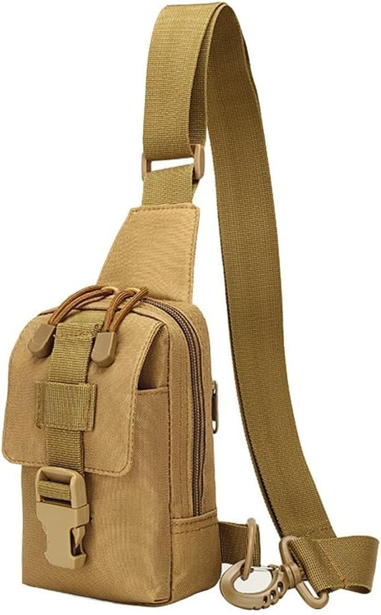 MiOYOOW Small Sling Backpack, Tactical Shoulder Chest Bag Adjustable Molle Crossbody Bag for Camping Hilking Cycling Hunting