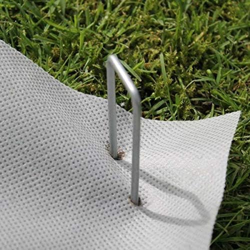 MySit 6" Galvanized Landscape Staples Garden Stakes Pins 24 Pack, Heavy-Duty 11 Gauge Garden Staples Anti-Rust Fence Stakes for Anchoring Weed Barrier Fabric Irrigation Tubing Soaker Hose