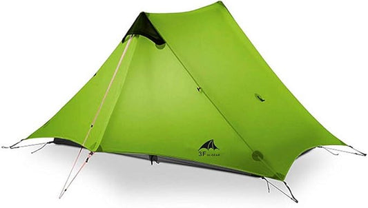 3F UL GEAR Lanshan 2 Person Tent Hiking Ultralight Camping Tent Professional 15D Silnylon Rodless Trekking Pole Tent Waterproof Backpacking Outdoor for Camping, Bivvy