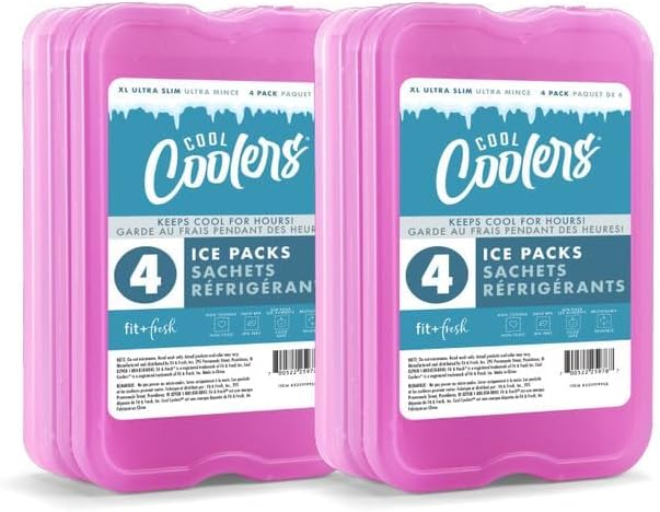 Cool Coolers by Fit + Fresh Slim Compact Reusable XL Ice Pack, Perfect for Lunch Boxes, Coolers, and Beach Bags