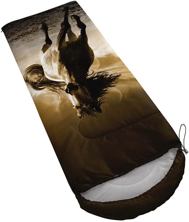 Sleeping Bag for Kids Adults,Brown Giraffe Fur Pattern-Lightweight Warm Portable Outdoor Indoor-Waterproof Cold Weather Resistant Sleeping Bag for Camping Hiking