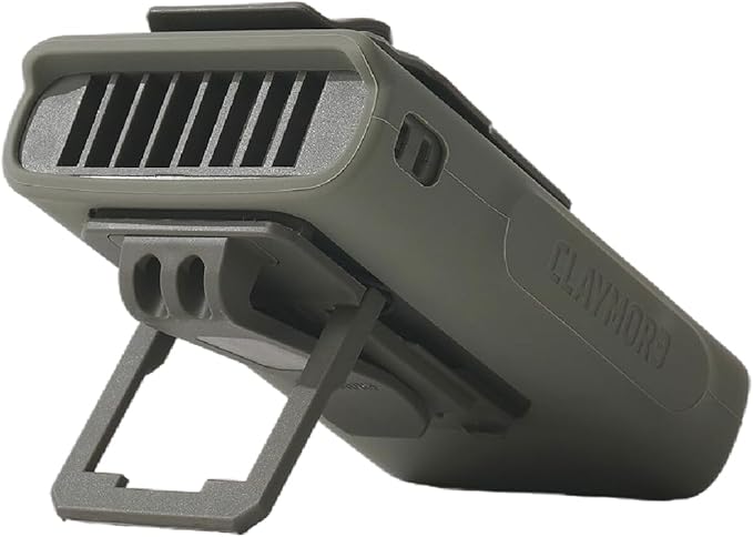 Claymore Clip Fan Khaki – Portable Rechargeable Neck Waist Wearable Fan with 5200mAh Battery, 5-Speed Quiet BLDC Motor, Hands-Free Neck Strap Design, USB-C Charging Camping, Hiking, Outdoor Use