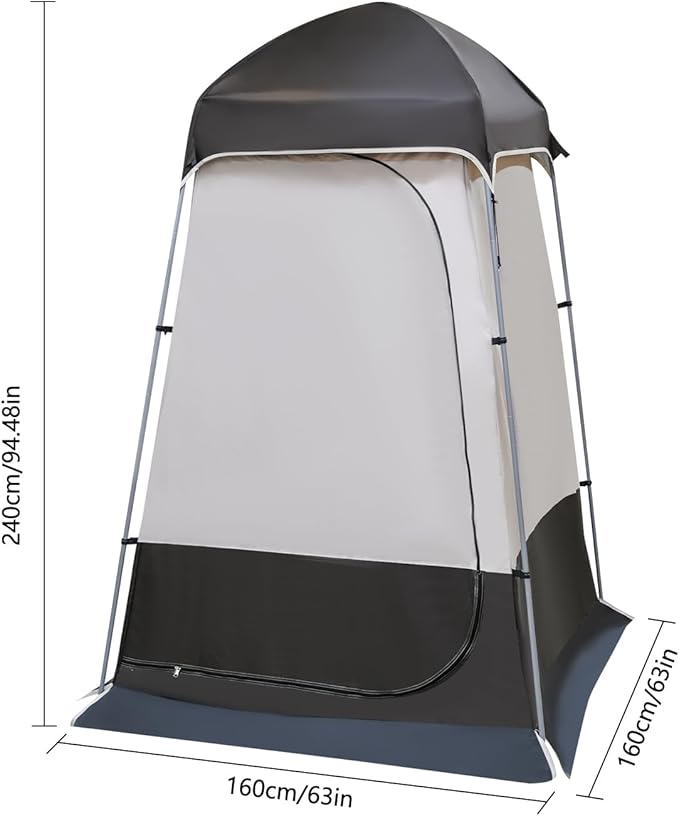 Shower Tent for Camping Outdoor Privacy Tent 63 * 63 * 94.5" Spacious Camping Changing Tent Dressing Room Portable Toilet Tent Camping Privacy Shelter Instant Outdoor Rain Shelter (Coffee Brown)