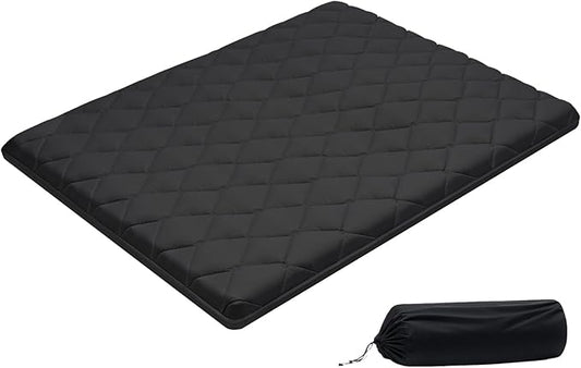 VEVOR 9-Layer Japanese Futon Mattress, 3.5" Thick Queen Tatami Mat, Foldable Roll Up Mattress for Sleeping with Storage Bag, Portable Floor Mattress for Camping Dormitory Yoga, Black