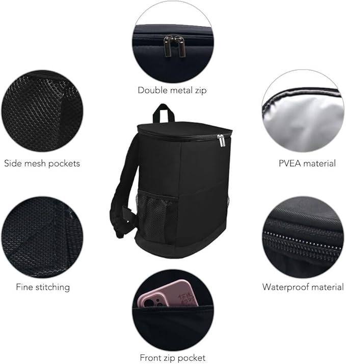 IYARKAI® Insulated Cooler Backpack, Backpack Cooler, 20 Can Backpack Cooler Leak Proof, Insulated Soft Cooler Bag, Lightweight, Cold-Weather Duffel Bag for Beach, Camping, Outdoor Activities