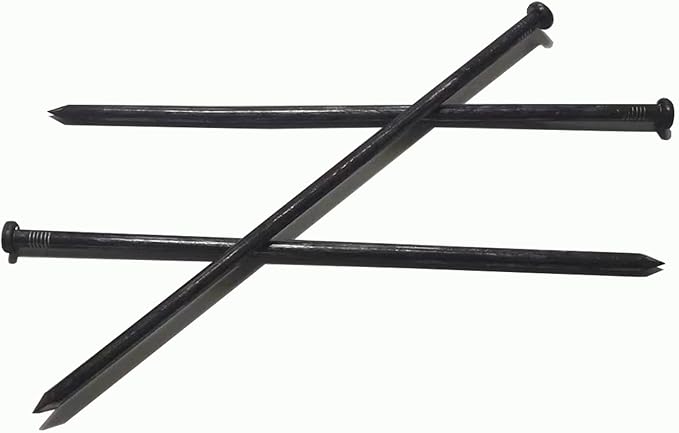 Metal Landscape Stakes,10Inch 100Pcs Landscape Edging Anchoring Spikes for Tent Spikes,Paver Edging,Artificial Turf Stakes,Tent and More (100, Black)