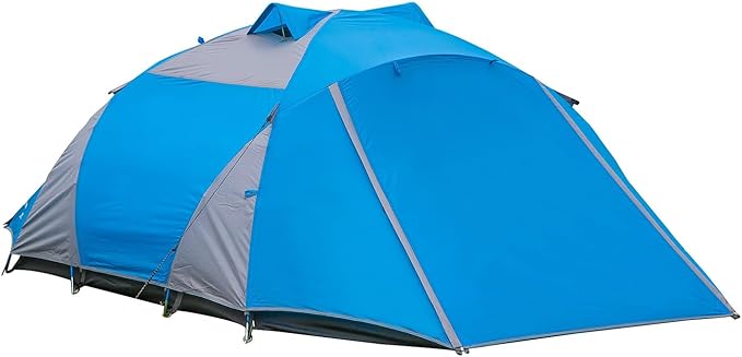 Camping Tent 3-4 Person, Waterproof Family Dome Tent with Removable Rainfly, Dual Two-Way Entry Doors & Mesh Windows, Portable Outdoor Tents for Camping