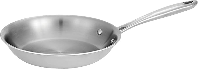 Tramontina Boston Tri-Ply Clad Stainless Steel 8-Inch Small Frying Pan, Induction-Ready Skillet, Dishwasher-Safe, NSF-Certified, Made in Brazil