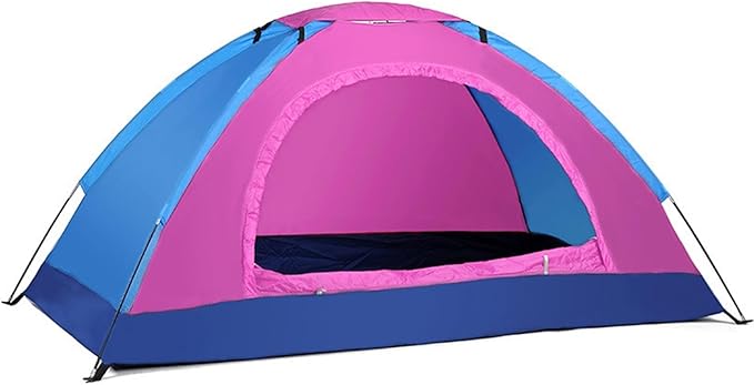 Ultralight Backpacking Tent Single Person Double Door Camping Shelter with Waterproof Oxford Fabric Fiberglass Poles Mesh Ventilation Screen Rain Fly Carry Bag for Outdoor Hiking