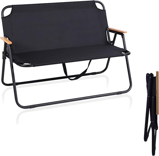 BDL Double Camping Chair Loveseat Heavy Duty Folding Double Seat Beach Chair with Armrests for Outdoor Travel Hiking Patio Beach