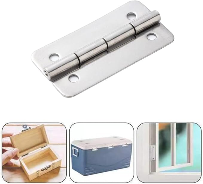 6pcs Stainless Steel Cooler Hinges and Screws Set Compatible with Igloo Style Ice Chests (Set of 6 Hinges, 24 Screws)