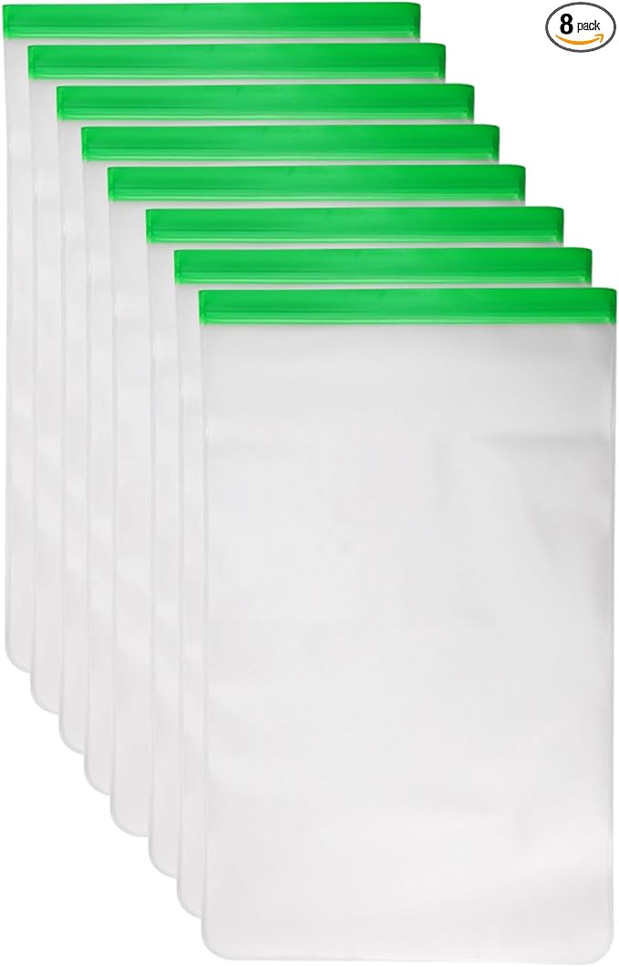 Odor Proof Storage Bags-12ｘ20 Inch, Reusable Double-Tracked Zip Closure Barrier Storage Bags Lock in Odors Keep Contents Fresh and Waterproof, Large No-Odor Bear Bag fit Camping, Hiking(Green 8 Pack)